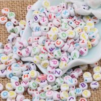 100pcs/lot 4x7mm Acrylic Spacer Beads Letter Beads Oval Alphabet Beads For Jewelry Making DIY Handmade Accessories