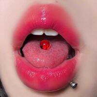 Human piercing room piercing red cherry red translucent acrylic alcohol-free piercing jewelry external thread