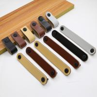 Furniture Handles Cabinet Knobs Door Pulls Leather Handle Wardrobe Drawer Luggage Bag Handle 96mm 128mm Single Hole Handle