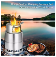 COOLBARCamp Fire Stove Wood Gas Survival Stove เตาชีวมวล เตาสนามเดินป่า สแตนเลส พกพาสะดวก เตาสนาม เตาถ่าน เตาเดินป่า สำหรับ 4-6 คน รุ่น CF-003 สำหรับปรุงอาหาร กลางแจ้ง ตั้งแค้มปิ้ง ท่องเที่ยว เดินป่า แยกชิ้น ประกอบเตาได้ เตาสนา