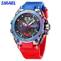 SMAEL Watches Mens Chronograph Sports Colorful Cool Wristwatch Shock Watch Men Multi-function Dual Displa Clock Мужские часы