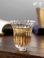 Transparent glass smelling cup petal single master heat-resistant tea Japanese crystal teacup set