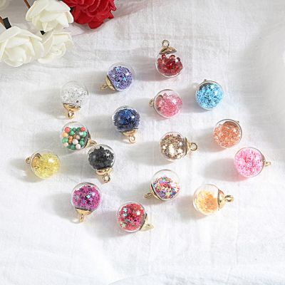 10Pcs Transparent Glass Ball Charm Pendant For celet Necklace Jewelry Making DIY Earring Finding