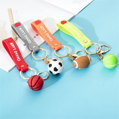 Keyring Basketball Soccer Tennis Gift Keychain Football Pendant Handbag Rugby Key Accessories Holder Charms [hot]Funny Sports Hanging