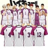 Hai Kyushu! Shiratorizawa uniform T-shirt Cosplay costume Wakatoshi Satori T-shirt short sleeve Sportswear