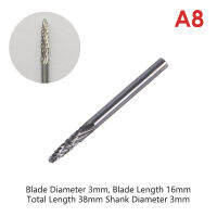 [Auto Stuffs] Tungsten ROTARY File Hard Alloy โรตารี่ Bur เจาะบิตแกะสลักตัด3mm Shank