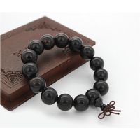 Fashion Women Men Natural Sandalwood Ebony Beads celet 天然黑檀香木佛珠手串