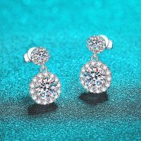 Smyoue 2.6CT D Color Moissanite Stud Earrings for Women Sparkling Simulated Diamond Wedding Ear Studs 100% S925 Sterling Silver