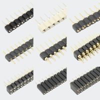5pcs 2.54mm Pitch 1x40 2x40 40 80 Pin Female Male Hole Round Header Strip Connector Straight Single Double Row Tin Gold Plated