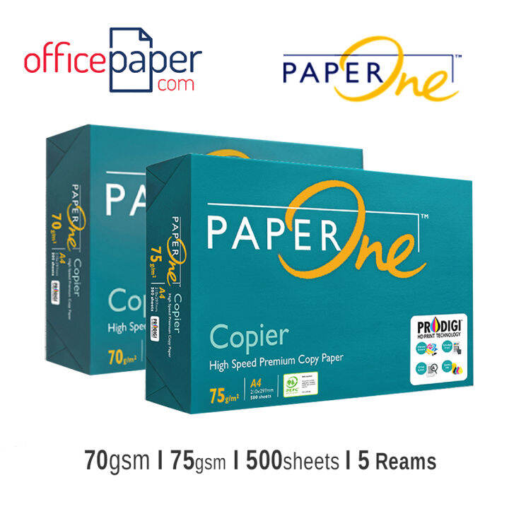 Paper One A4 75gsm / 70gsm Copier Paper 500's (5reams) | Lazada