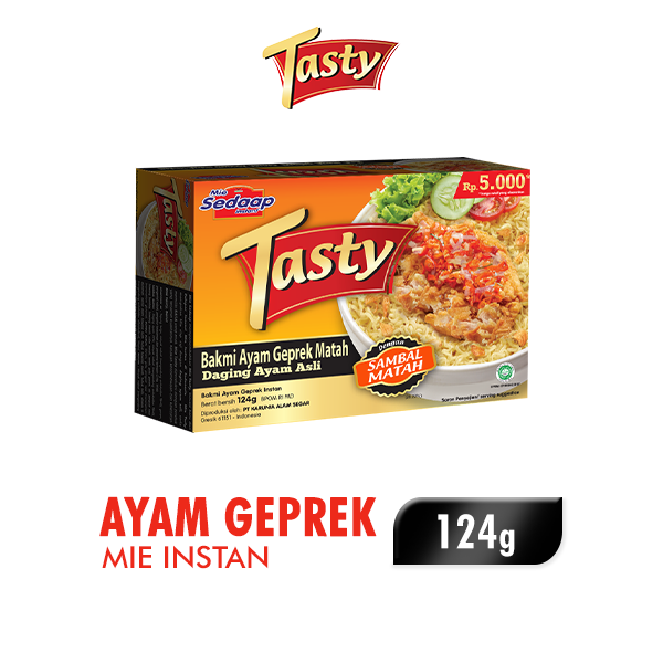 Sedaap Tasty Mie Instan Bakmi Ayam Geprek Bag 124gr X5pcs Lazada