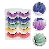 OULII 5 คู่ขนตาปลอมที่มีสีสันสร้างสรรค์ฮาโลวีนขนตาคอสเพลย์ขนตา