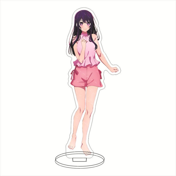 oshi-no-ko-figure-model-toy-acrylic-anime-plate-holder-kimono-bathrobe-ruby-hoshino-ai-aquamarine-arima-kana-home-decor
