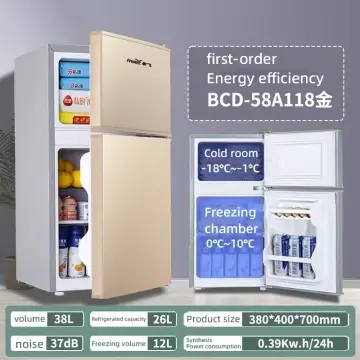 Household Double Door Mini Refrigerator Single Refrigerated Freezer  Dormitory Rental Energy Saving Large Capacity 220V