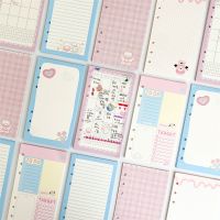 A6 Cute Binder Rabbit Week Plan Todo Paper Refill Accessories 120gsm Loose-leaf Notebook Journal Diary Paper School Stationery Note Books Pads