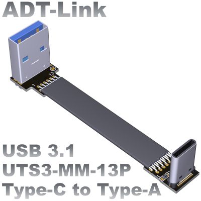 FPV pita USB 3.1 Gen2 10G kabel ekstensi fleksibel untuk USB-A adaptor Riser 5-300CM FPC datar USB 3.1 Tipe A 13Pin