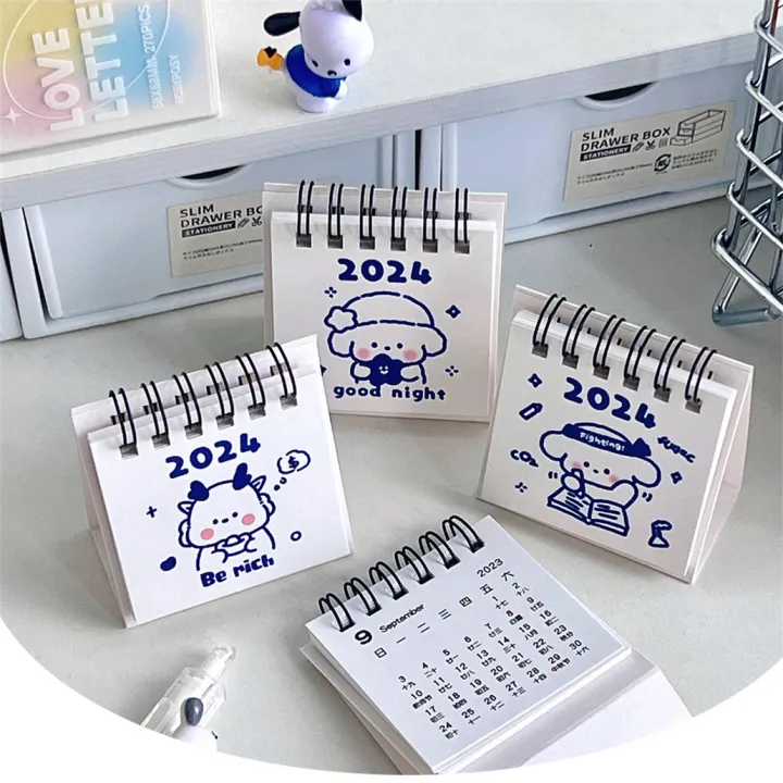 2024-creative-calendar-cartoon-calendar-mini-desktop-calendar-student-self-discipline-calendar-clock-in-calendar-book-2024-creative-calendar-simple-decoration-calendar-small-calendar-mini-calendar-boo