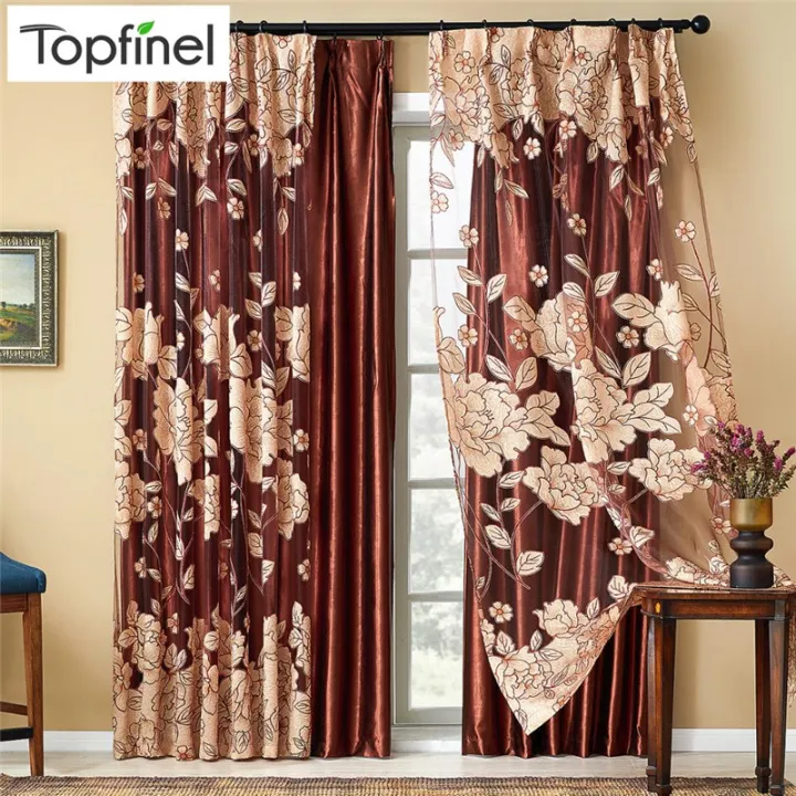 Topfinel Modern Luxury Jacquard Sheer, Curtains For The Kitchen Door