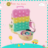 Pop Push Bubble Fidget Toys Shoulder Bag Pencil Case Coin Purse Kids Children Wallet Crossbody Bag Fidget Toy For Girl Gift 2022