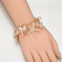 hang qiao shop Multi Starfish Bangle Women Jewelry Sea Shell Bracelet Trinket Summer Beach