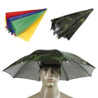 【cw】Foldable Sun Shade Umbrella Hat Outdoor Sport Cap Camping Fishing Cap Beach Head Hats Portable Umbrella Hat Army Green Colorful