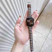 【Hot Sale】 Suitable for S7 waist houndstooth iwatch7654se leather strap British style