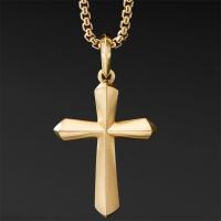 David Yurman สร้อยคอ ROMAN CROSS AMULET ใน18K สีเหลืองทองกับ PAVÉ เพชรสีดำ