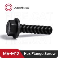 M6 M8 M10 M12 Hardware Hexagon Belt Flange Screw Bolts 2/3/5 Pcs Full Partial Thread Black Steel GB5789 Bolt Fastening Screws