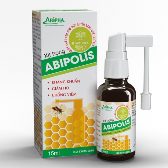 Xịt họng chiết xuất keo ong abipolis 15ml, kháng khuẩn, giảm ho - ảnh sản phẩm 1