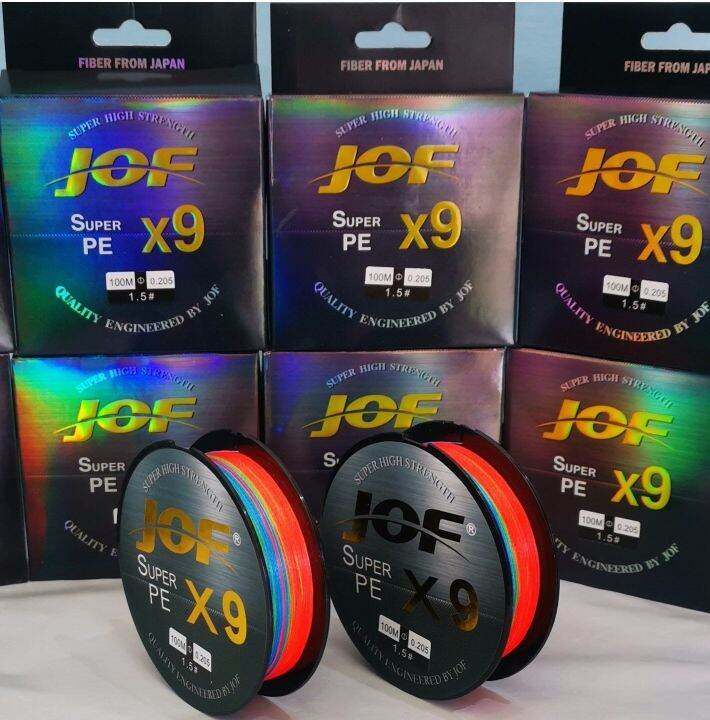 1-2-วัน-ส่งไว-ราคาส่ง-สาย-pe-ถัก9-100ม-ตกปลา-jof-x9-fishing-line-เหนียว-นุ่ม-แบรนด์คุณภาพ-แข็งแรงมาก