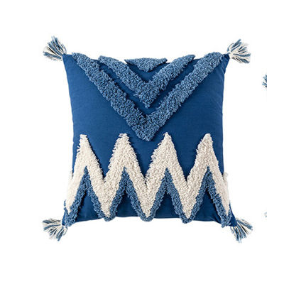 Free Shipping Morocco Boho Blue Tufted Cotton Long Pillow Case 30*5045*45cm Nordic Style Cushion Cover Home Decor No Core XA