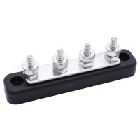 12/24V Terminals Power Distribution Block Busbary Duty 100Amp 4 Way Terminal Bus Bar For Marine Automotive 4X5mm Stud