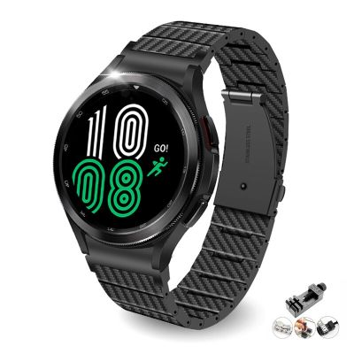 สร้อยข้อมือสายคาร์บอนไฟเบอร์สำหรับ Samsung Galaxy 6 43มม. 47มม. Watch 4 Classic 42/46มม. Galaxy Watch 5 Pro 45มม. สายสายนาฬิกาข้อมือน้ำหนักเบาสำหรับ Galaxy Watch 6 4 5 40มม. 44มม. (ไม่รวมนาฬิกา)