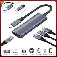 UMMEAX คอมพิวเตอร์ 4พอร์ต อะแดปเตอร์ OTG Type-C 3.1 สถานีท่าเรือ ตัวขยาย ฮับ USB 3.0