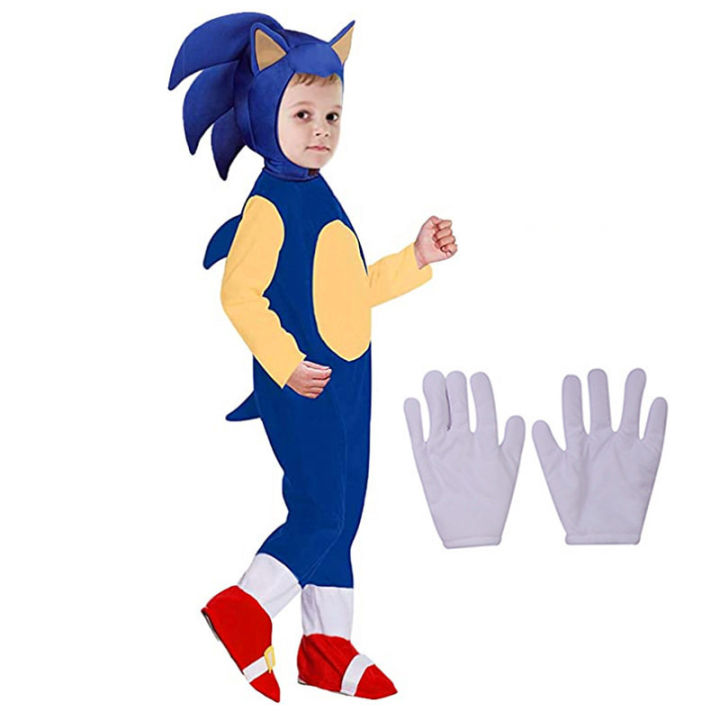 Anime Lightning Speed Cosplay Jumpsuit Children Sonic The Hedgehog