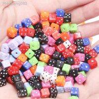 200Pcs Mixed Acrylic Dice Spacer Beads 6x6mm