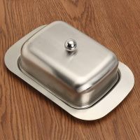 Butter Dish Stainless Steel Tray with Metal Lid for Butter Kitchen