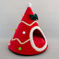 Cat Bed Christmas Comfortable Bed Christmas Tree Winter Warm s Nest Cat House Mat Dog Bed For Cats Litter Kennel Home