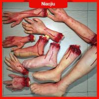 NIAOJIU ของใหม่ ตกแต่งปาร์ตี้ที่น่ากลัว บ้านผีสิง มือเลือด lifesize ชุดฮาโลวีน ของเล่นยาง อุปกรณ์ประกอบฉากสยองขวัญ