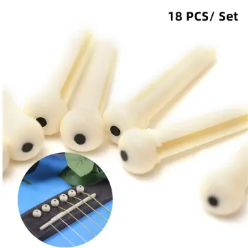 Ivory Acoustic Guitar Bridge Pins Plastic String End Peg Pack of 18 pcs US  STOCK