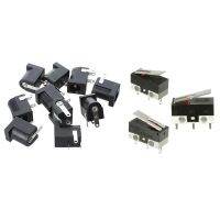 10Pcs DC Power Jack Socket PCB Mount amp; 10Pcs 2A 125V Mini Limit Switch Lever Roller Arm Actuator