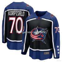 №✳ g40349011chao 037A Qy NHL Columbus Blue Jackets Korpisalo Jersey Hockey Tshirts แขนยาว Fans Sports Tops Special Edition