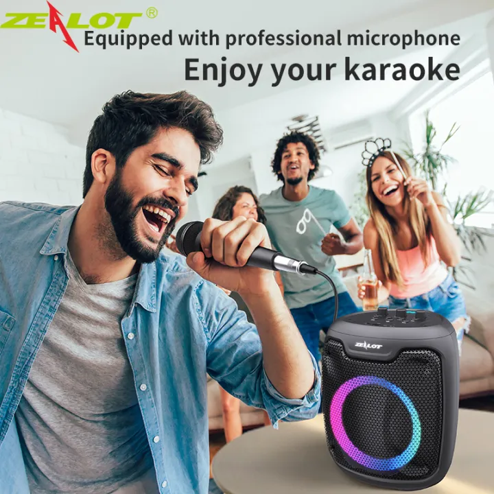 Zealot P8 Bluetooth Speaker with FREE MICROPHONE Powerful Boombox Hand ...