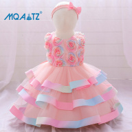 MQATZ Gửi Băng Đô Đầm Sinh Nhật Thứ Nhất Báp Têm Đầy Màu Sắc, Đầm Công Chúa Hoa Lễ Cho Bé Gái Đầm Dự Tiệc, Quần Áo Trẻ Em L2015XZ thumbnail