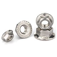 [DE69] 2/25X M3 M4 M5 M6 M8 M10 M12สแตนเลสคุณภาพสูง Hexagon Hex Head Serrated Spinlock Flange Nut Locknut Lock Nut DIN6923