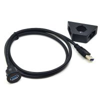 3FT USB 3.0 AUX Flush Mount CABLE male to female Car Mount Extension Cable for Car Truck Boat Motorcycle Dashboard Panel 1m