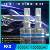 F80 ไฟหน้ารถ LED 9005(HB3) 9006(HB4) H1 H4 H7 H11 ชุดหลอดไฟหน้า LED ไฟสูง/ไฟต่ำ/ไฟตัดหมอก 160W 40000LM 6000K ปลั๊กแอนด์เพลย์ที่สว่างเป็นพิเศษ 2 แพ็คจัดส่งฟรี