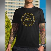 {พร้อมสต็อก XS-6XL} ตาจริงสมจริงโกหกจริง Illuminati สมรู้ร่วมคิดเสื้อหน้าร้อนชาย01สีดำ100% ชุดกีฬาผ้าฝ้ายเสื้อยืดขนาดใหญ่สำหรับผู้ชายเสื้อยืดของขวัญคริสต์มาสเสื้อยืดเสื้อยืดเสื้อยืด