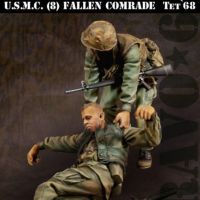 1/35 Diecast Vietnam War US Soldiers Rescue Wounded 2 Person Resin Figure Model Kit Unassembled and Unpainted DIY Toy Cm2371