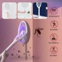 90 Degree Rotatable Electric Mosquito Racket Swatter 3500V USB Rechargeable Mosquito Killer Lamp Adjustable Bug Zapper Fly Bat  Electric Insect Killer